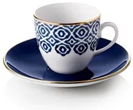 Török kávé szett 4 csésze csészealjjal, kék "Bleu Blanc" - Selamlique