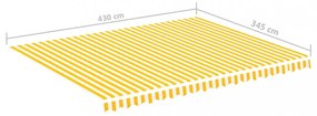 sárga és fehér csere napellenző ponyva 4,5 x 3,5 m