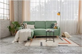 Világoszöld kordbársony kinyitható sarokkanapé (variálható) Tori – Bonami Selection