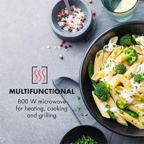 Klarstein Fine Dinesty, 2 az 1-ben mikrohullámú sütő, 23 l, 800 W, grill: 1000 W, retró, 12 program, piros