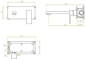Laveo Kvadrato, vakolat alatti mosdócsaptelep dobozos i-BOX rendszerrel, króm, LAV-BLQ_022P