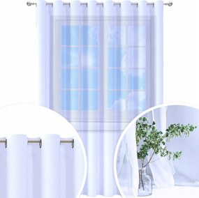 Függöny Kész Voile Fehér 300X220 CM Zsámoly Karika Függöny Karikákon