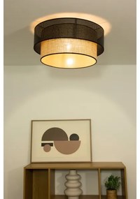 Mennyezeti lámpa BORHO 1xE27/60W/230V átm. 50 cm fekete/juta