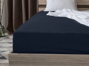 Jersey gumis lepedő lycrával tengerészkék 90 x 200 cm