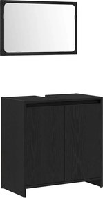 vidaXL Fürdőszoba Székény ajtóval Fekete tölgy 60 x 33 x 60 cm Faanyag