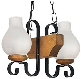 Brilagi - Csillár láncon QUEEN 2xE14/40W/230V bükkfa