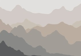 Fotótapéta - Dombok vázlata bézs színben (152,5x104 cm)