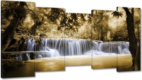 Vászonkép 150x80 Vízesés szépia színben