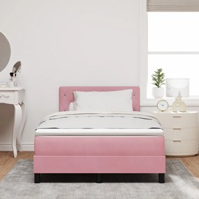 Boxspring Ágy Matrac Érted Rózsaszín Kicsi Dupla Bársony