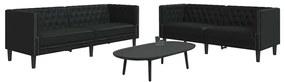 Kanapé Szett 2 pcs Fekete 194 x 74.5 x 70.5 cm Műbőr