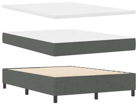 Boxrugós ágy matracmal Sötétszürke 160 x 200 cm szövet