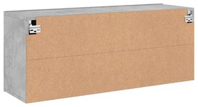 betonszürke falra szerelhető TV-szekrény 100 x 30 x 41 cm