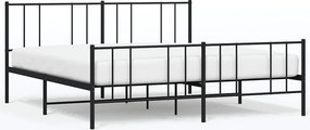 vidaXL fekete fém ágykeret fej- és lábtámlával 183 x 213 cm