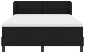 Boxspring Ágy Matrac Készlettel Fekete 140x190 cm Szövet