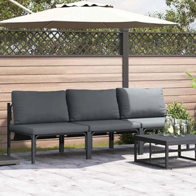 Kültéri Bútor párnával párnával 3 pcs Antracit Acél