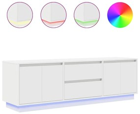 fehér TV-szekrény LED-lámpákkal 160,5x41x50 cm