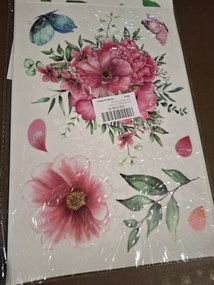 Ablak matricák Többször felhasználható Pvc 9 lap Virágok Pillangók