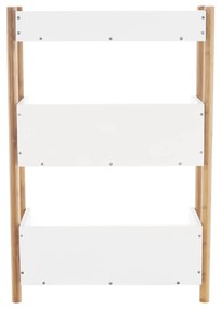 3 polcos állvány, természetes bambusz/fehér, BALTIKA TYP 2