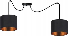 Függőlámpa dupla fekete szövet E27