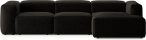 Fekete sarokkanapé (jobb oldali-heverő résszel) Bergamo – Cosmopolitan Design