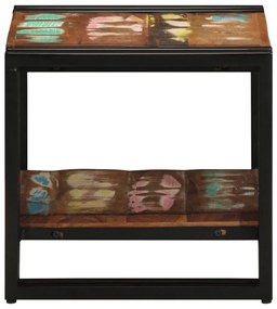 Többszínű Dohányzóasztal 40x50x38 cm Tömör újrahasznosított fa