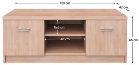 TOPTY 2D TV-állvány, Sonoma tölgy