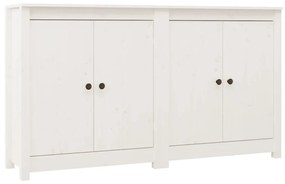 fehér 2 db tömör fenyőfa tálalószekrény 70 x 35 x 80 cm