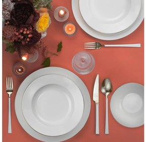 18 darabos étkészlet fehér/ezüst/porcelán