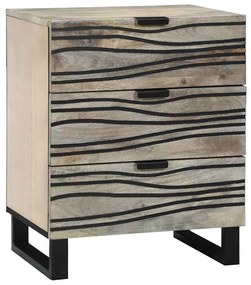 vidaXL Éjjeliszekrény Fehér és fekete 50 x 33 x 62 cm Tömör akácfa