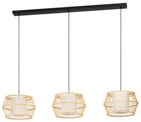 Eglo 390234 - Csillár zsinóron MONTERROSO 3xE27/40W/230V bambusz