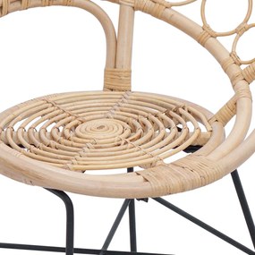 Étkezőszék 2 pcs Természetes 65 x 55,5 x 81 cm Rattan és Vas