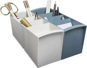 Asztali rendező, multifunkciós, 4 rekeszes, 8x23x11 cm, EXACOMPTA Autentik, fehér (EX68113D)