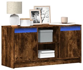 füstös tölgy színű szerelt fa LED-es TV-szekrény 100x34x50 cm