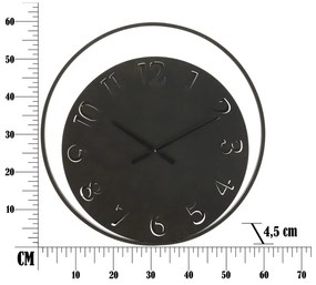 Circle fekete falióra, ⌀ 60 cm - Mauro Ferretti