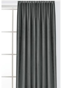 Sötétszürke bársony dimout (részleges sötétítő) függöny 265x250 cm Velto – Filumi
