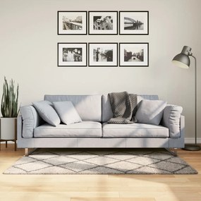 PAMPLONA bézs és antracit bolyhos modern szőnyeg 80 x 150 cm