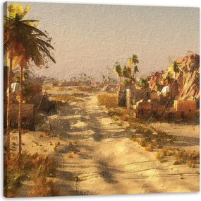 Vászonkép Sivatagi város Nap Régi fotó 90X90 cm