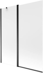 Mexen Flip Kádparaván 1 részes 140 x 150 cm, szron, fekete - 894-140-101-70-30 Kádparaván