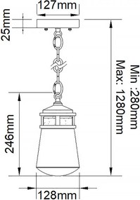 Kichler LYNDON KL-LYNDON8-S-AZ Függőlámpa 1x75W/E27 IP23