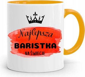 Barista Kávézó Bögre Sárga Ajándék fényképes nyomtatással