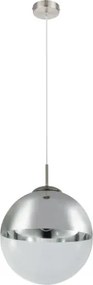 Globo 15853 Függeszték, nikkel matt, üveg átlátszó,króm, ø: 300, Foglalat típusa:1xE27 60W 230V