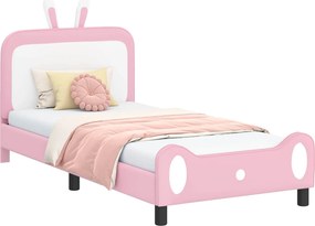 vidaXL Gyerekágy kerettel fejtámlával Rózsaszín 90 x 190 cm PU