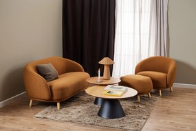 MAZZONI EXPORT BOSCO Természetes Tölgy/fekete láb - KEREK DOHÁNYZÓASZTAL 65 cm DOHÁNYZÓASZTAL FURNÉR