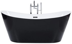 Fekete szabadon álló fürdőkád 180 x 78 cm ANTIGUA Beliani