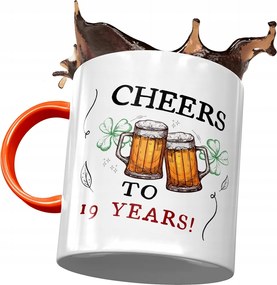 Narancssárga bögre Születésnapra 19 19. 19. Nyomtatott fényképpel