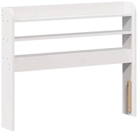 fehér tömör fenyőfa fejtámla polcokkal 75 cm