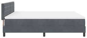 Boxspring Ágy Mattal Sötétszürke Szuper Király Bársony