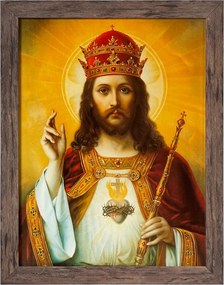 Vászonkép 45x35 Jézus Krisztus Király Tölgy Keret