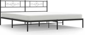 vidaXL fekete fém ágykeret fejtámlával 183 x 213 cm