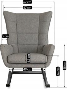 Hintafotel szürke szövet kárpittal – JACKSON